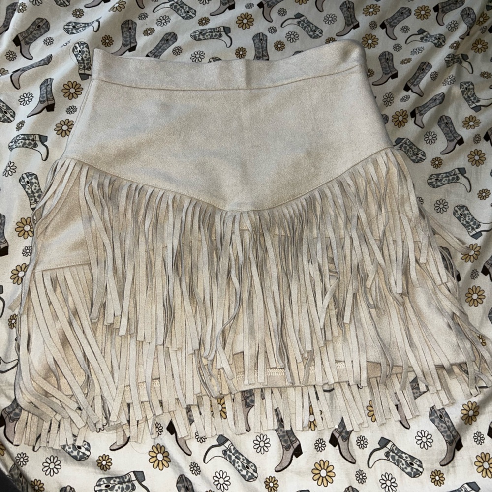 Altar’d State Fringe Tan Skirt